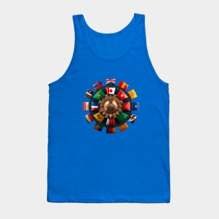 Medal Stamp with Flags Tank Top